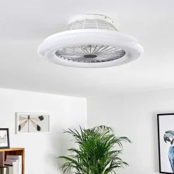 Ventilateur De Plafond Piraeus Led Titane, Blanc, 1 Lumiere, Telecommandes