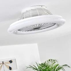 Ventilateur De Plafond Piraeus Led Titane, Blanc, 1 Lumiere, Telecommandes