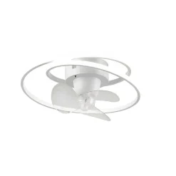 Ventilateur De Plafond Reality Umea Led Blanc, 1 Lumiere, Telecommandes