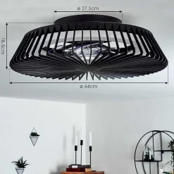 Ventilateur De Plafond Rivarotta Led Blanc, 1 Lumiere, Telecommandes