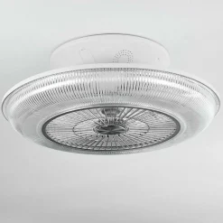 Ventilateur De Plafond Riccione Led Blanc, 1 Lumiere, Telecommandes, Changeur De Couleurs