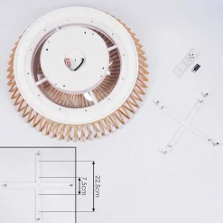 Ventilateur De Plafond Rivarotta Led Blanc, 1 Lumiere, Telecommandes