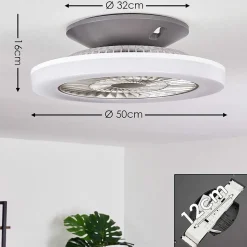 Ventilateur De Plafond Somalia Led Argente, Transparent, 1 Lumiere