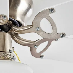 Ventilateur De Plafond Trillo Gris, Nickel Mat, Blanc, 1 Lumiere