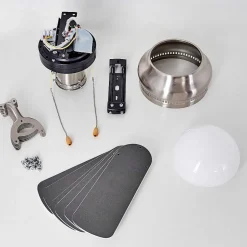 Ventilateur De Plafond Trillo Gris, Nickel Mat, Blanc, 1 Lumiere