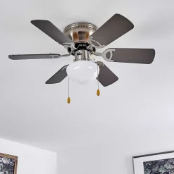 Ventilateur De Plafond Trillo Nickel Mat, 1 Lumiere