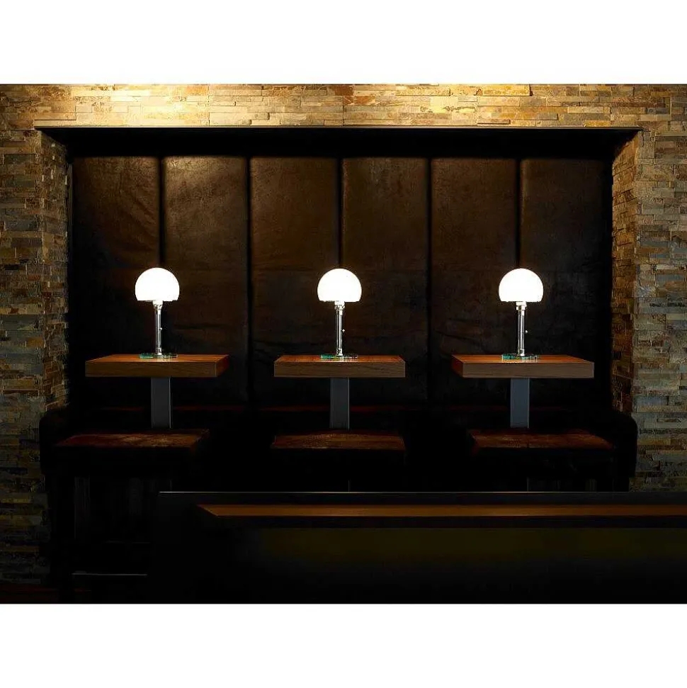 Wagenfeld 24 Tecnolumen Lampe A Poser Nickel Mat, Transparent, 1 Lumiere