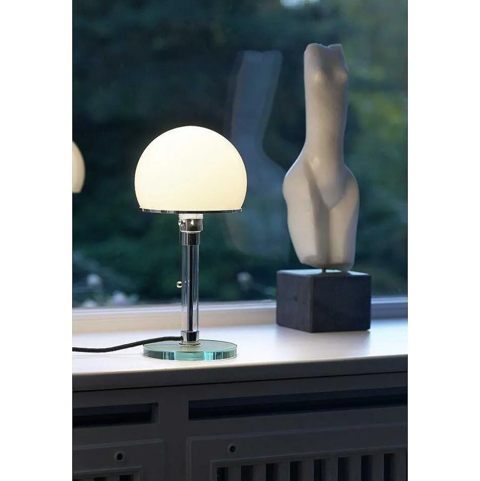 Wagenfeld 24 Tecnolumen Lampe A Poser Nickel Mat, Transparent, 1 Lumiere